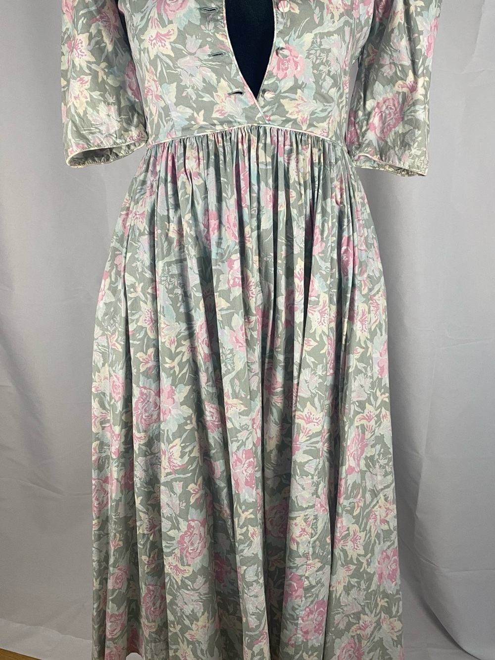Laura Ashley Pastel Floral Blouse in Pink & Green